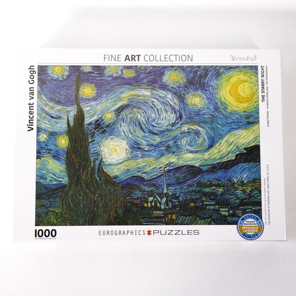 Art Collection Vincent Van Gogh Starry Night 1000 Piece Jigsaw Puzzle 73x92c NIB - Picture 1 of 4